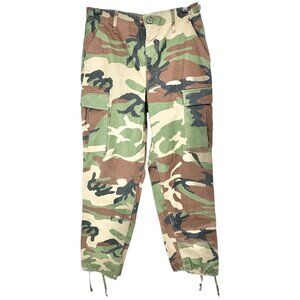 Genuine Gear Woodland Camouflage Cargo Pants S R Cotton Blend Durable Outdoor